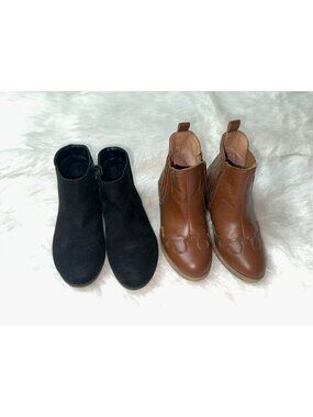 Little Girls 12 Boots Bootie Bundle Brown Black Heeled Zip C&J Indigo Rd